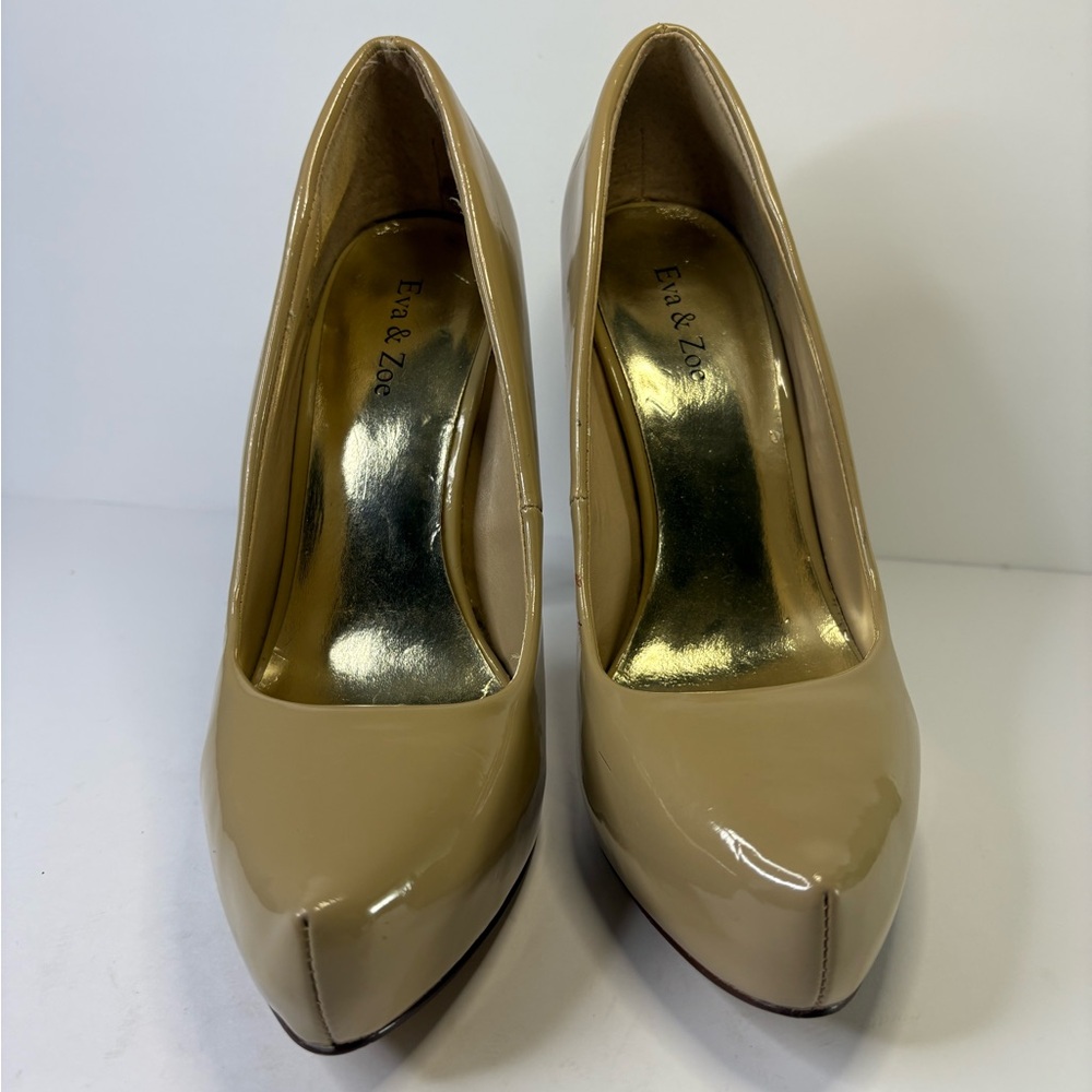 Beige Patent Leather Heels